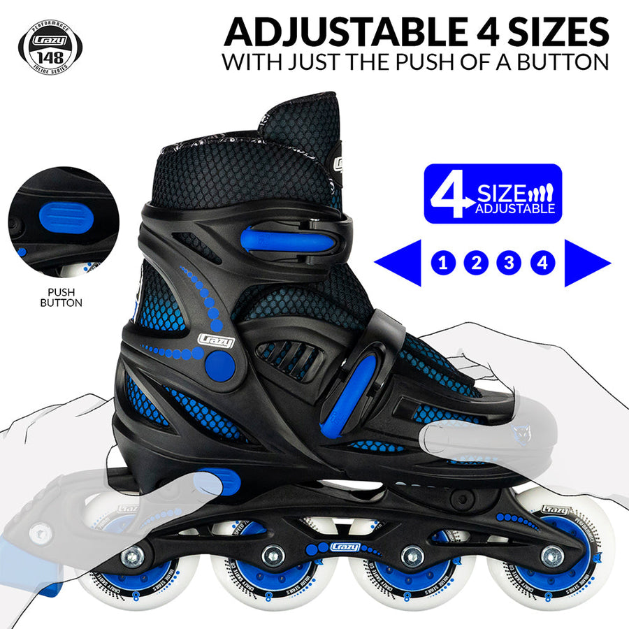 Crazy 148 Adjustable Inline Skates Black