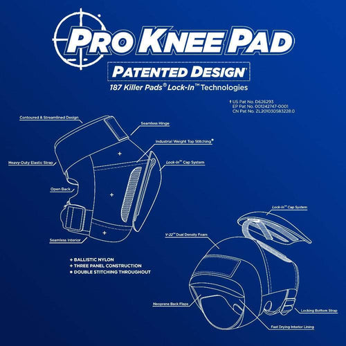 187 Pro Knee Pads (Black/White) white cap