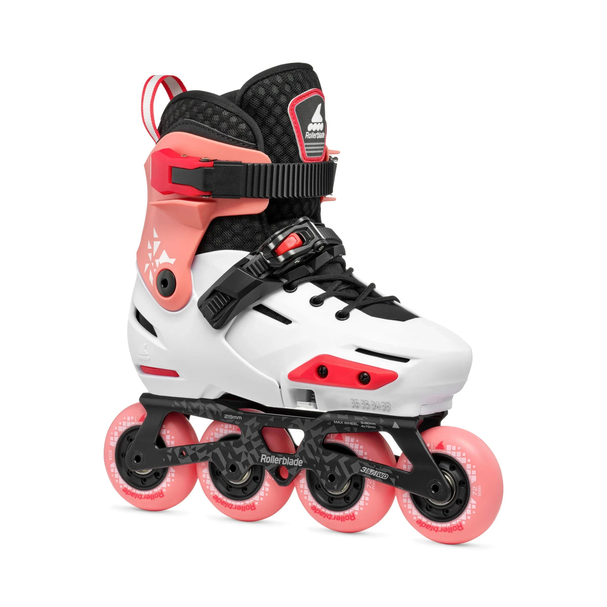 Rollerblade Apex Adjustable Inline Skate Platinum/Coral