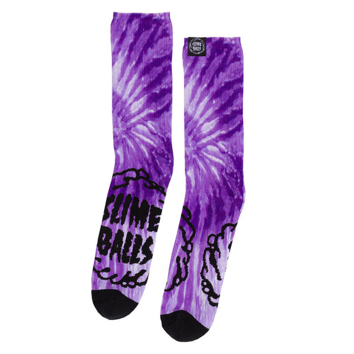 Santa Cruz Mono Splat Slime Balls Mens Crew Socks - Purple