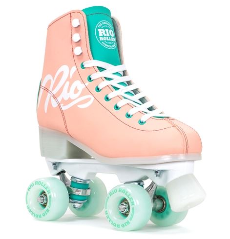 Rio Roller Script Roller Skates Peach and Green