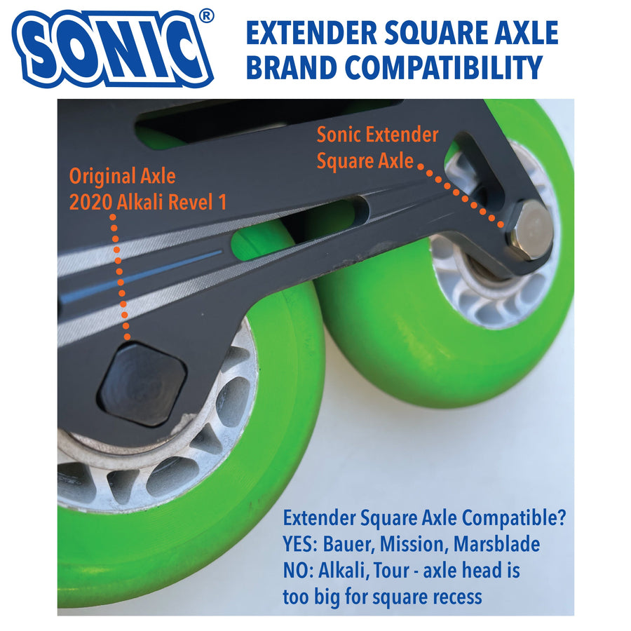 Sonic Extender Inline Axles Square 6mm