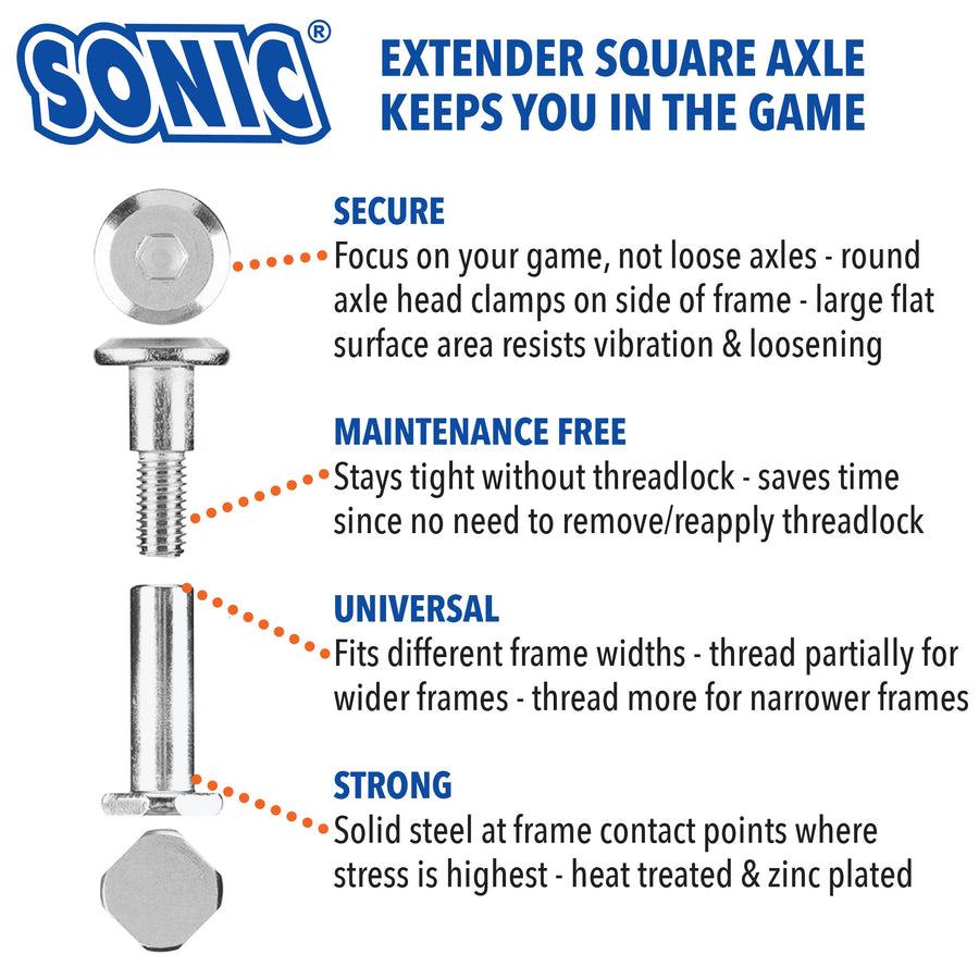 Sonic Extender Inline Axles Square 6mm
