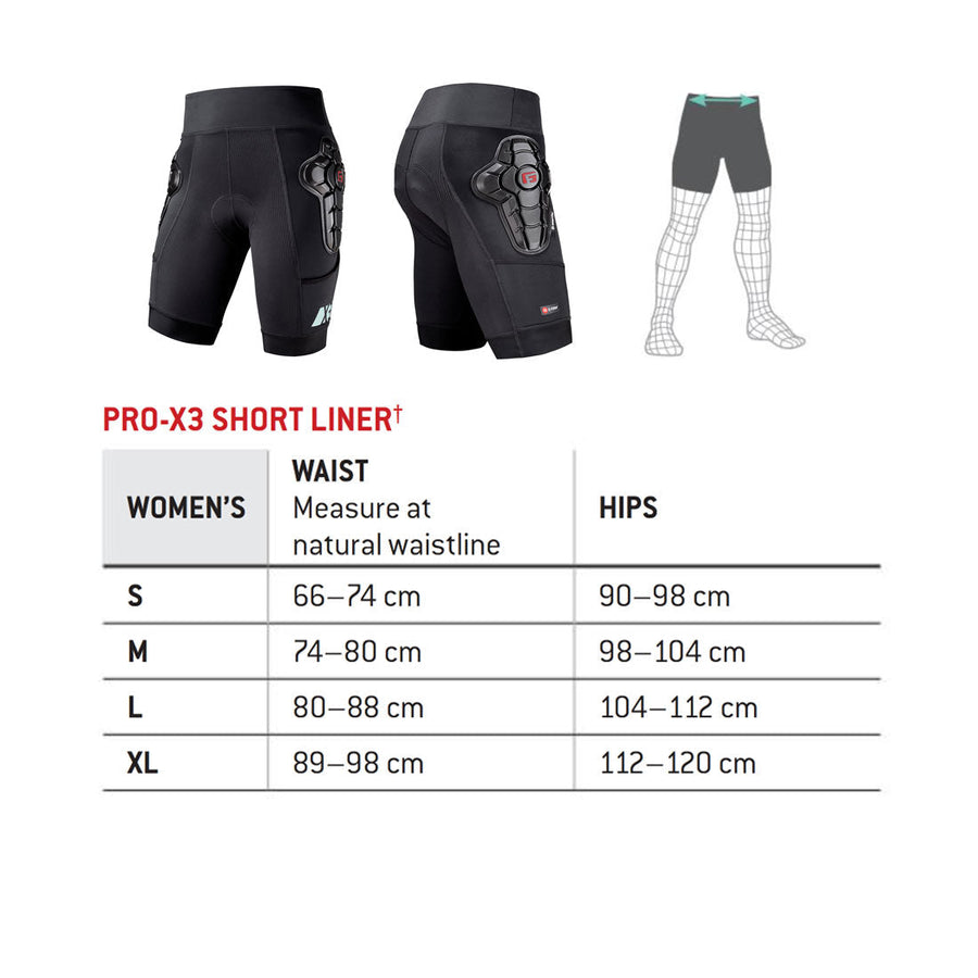 G-Form Pro-X3 Short Liners - Womens