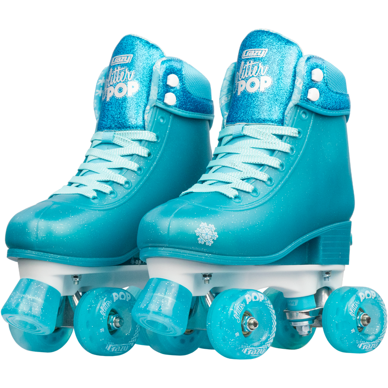 Crazy Glitter Pop Roller Skates Teal