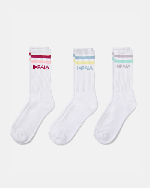 Impala Stripe Sock 3 Pack - Pastel