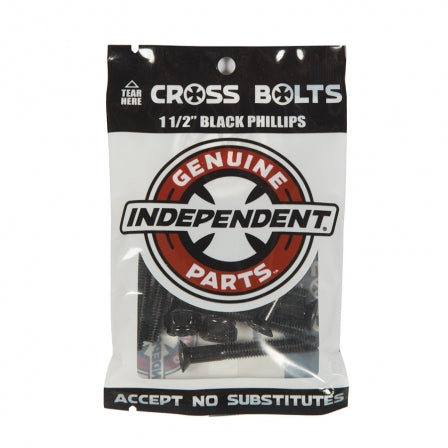 Independent - 1.50" Phillips Hardware Black Pk/8