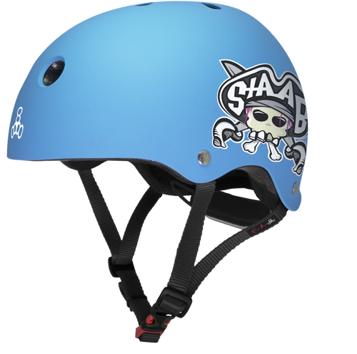 Triple 8 LIL 8 Certified Youth Staab Helmet Neon Blue Rubber