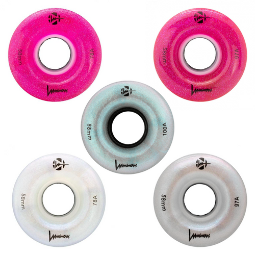 Luminous LED Quad Wheels Glitter 58mm 4pk