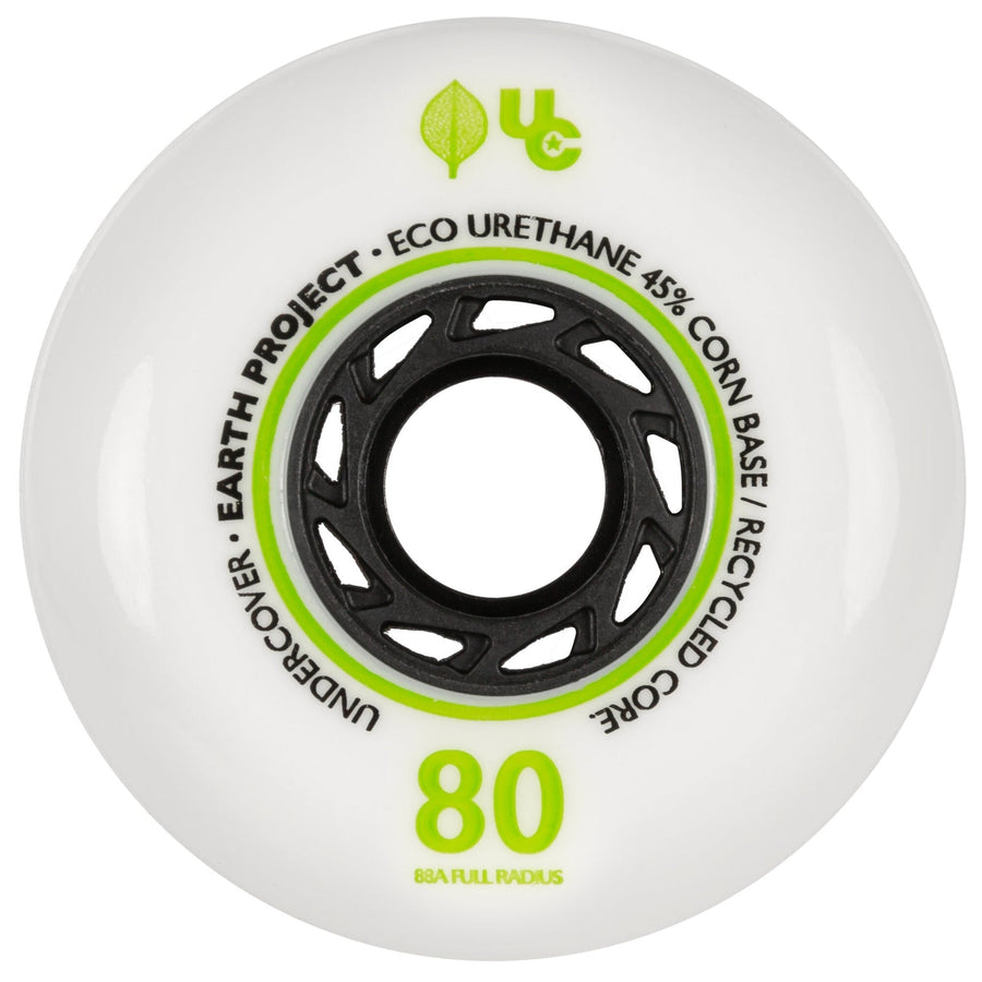 UC Earth Inline Wheels 80mm 88a White 4 Pack
