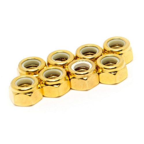 Roll-Line Axle Lock Nuts 7mm 8pk - Gold