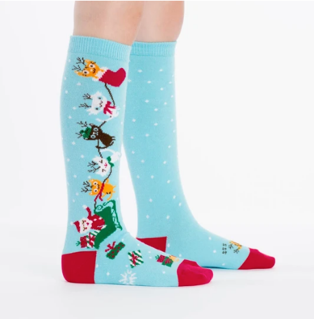 SOCK IT TO ME JINGLE CATS YOUTH KNEE HIGH SOCKS AGES 3-6