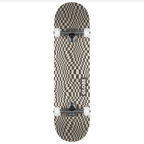 G0 Checked Out 8.0" Complete Skateboard - Black/Off-White