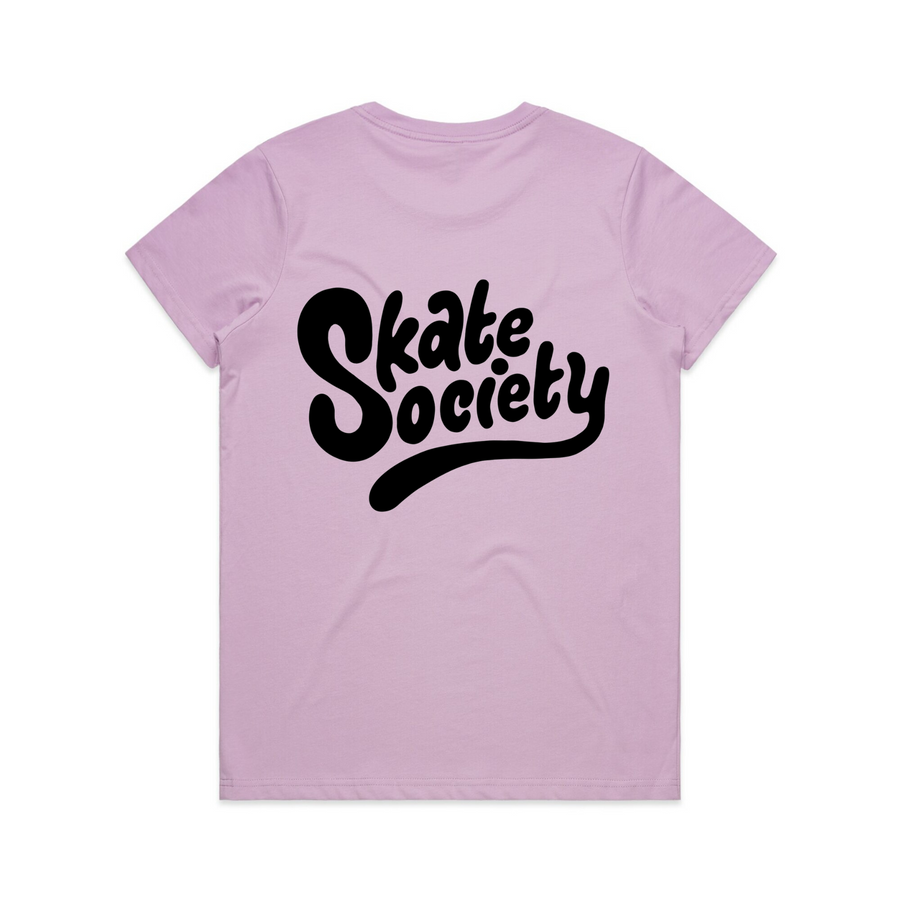 Skate Society Logo Womens Tee Lavender