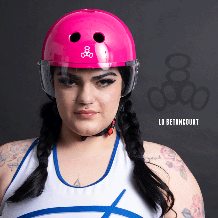Triple 8 The Visor Certified Helmet SS Pink Gloss