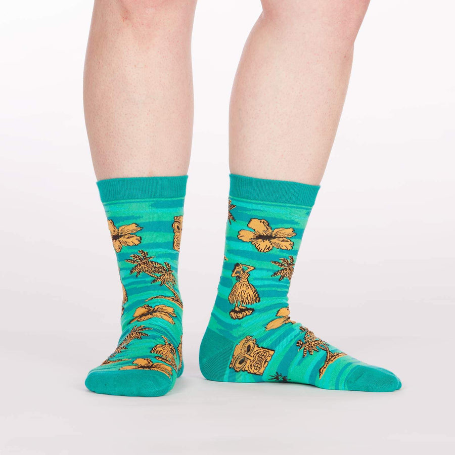 Sock it to Me Tiki Toes Womens Crew Socks