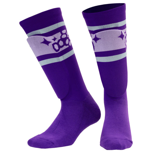 Triple 8 Sock Shin Guards Barbie Patin Purple Stripe Signature Edition
