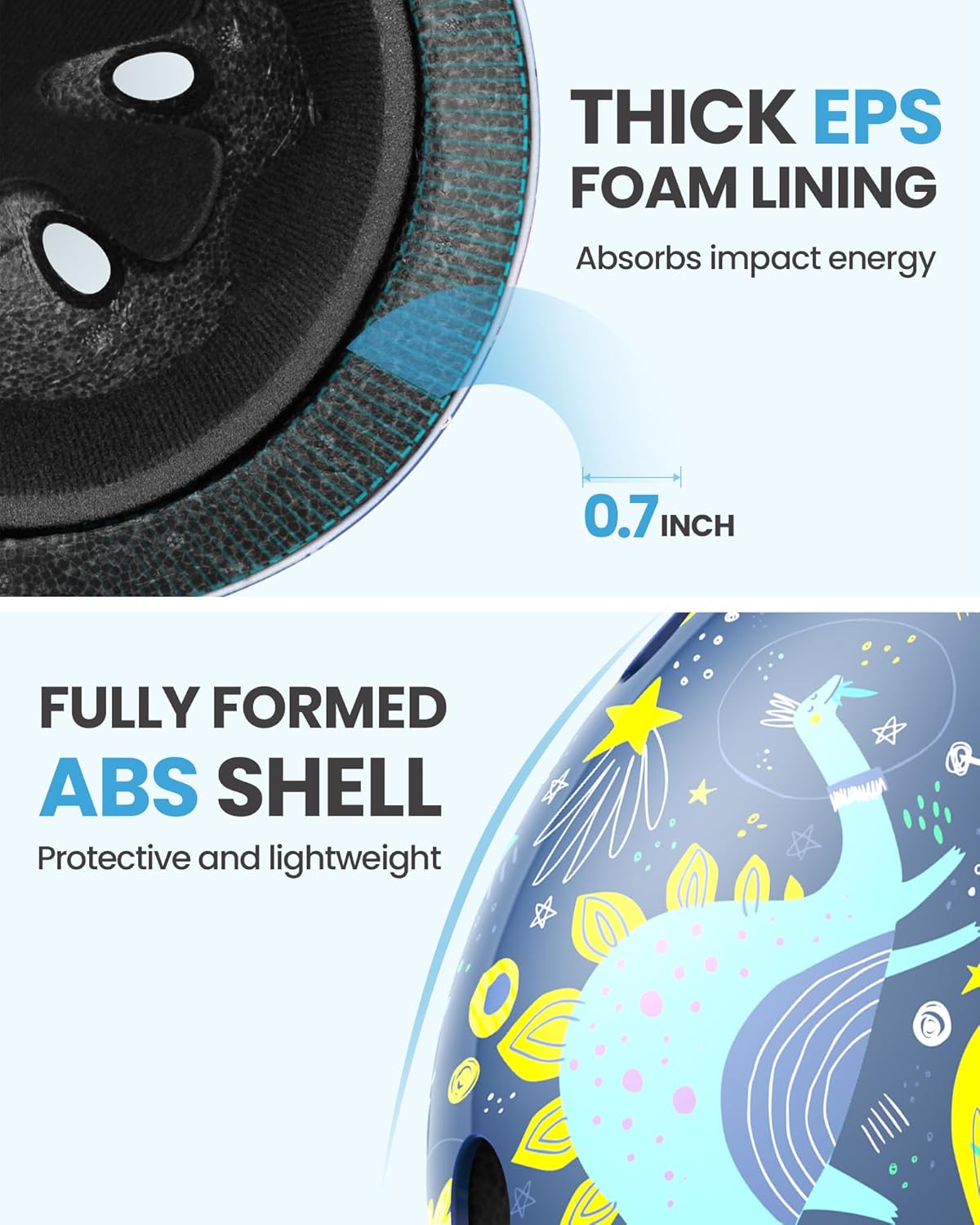 OutdoorMaster Youth & Kids Bike Helmet - Adjustable Multi-Sports Skateboard Helmet with Removable Liners for Balance Bike, Kids Scooter, One Wheel Hoverboard,Graffiti-style helmet-Dinoverse Madness-Medium