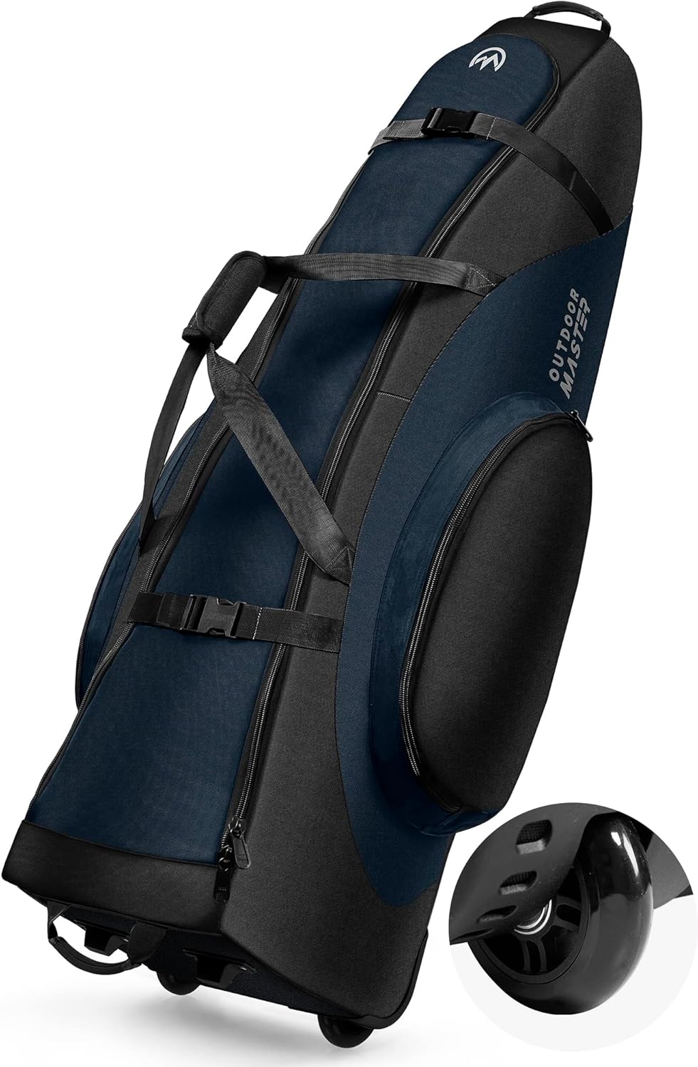 OutdoorMaster Padded Golf Club Travel Bag with Wheels, 900D Heavy Duty Oxford Waterproof -Alligators-Blue