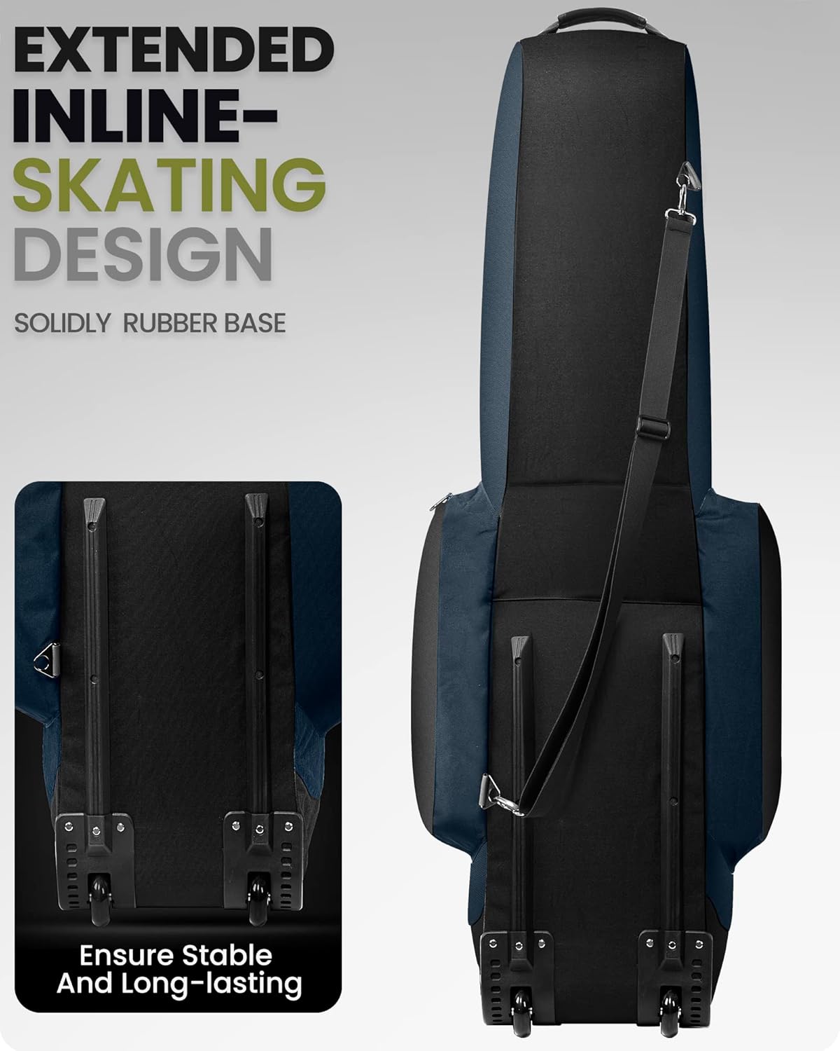 OutdoorMaster Padded Golf Club Travel Bag with Wheels, 900D Heavy Duty Oxford Waterproof -Alligators-Blue