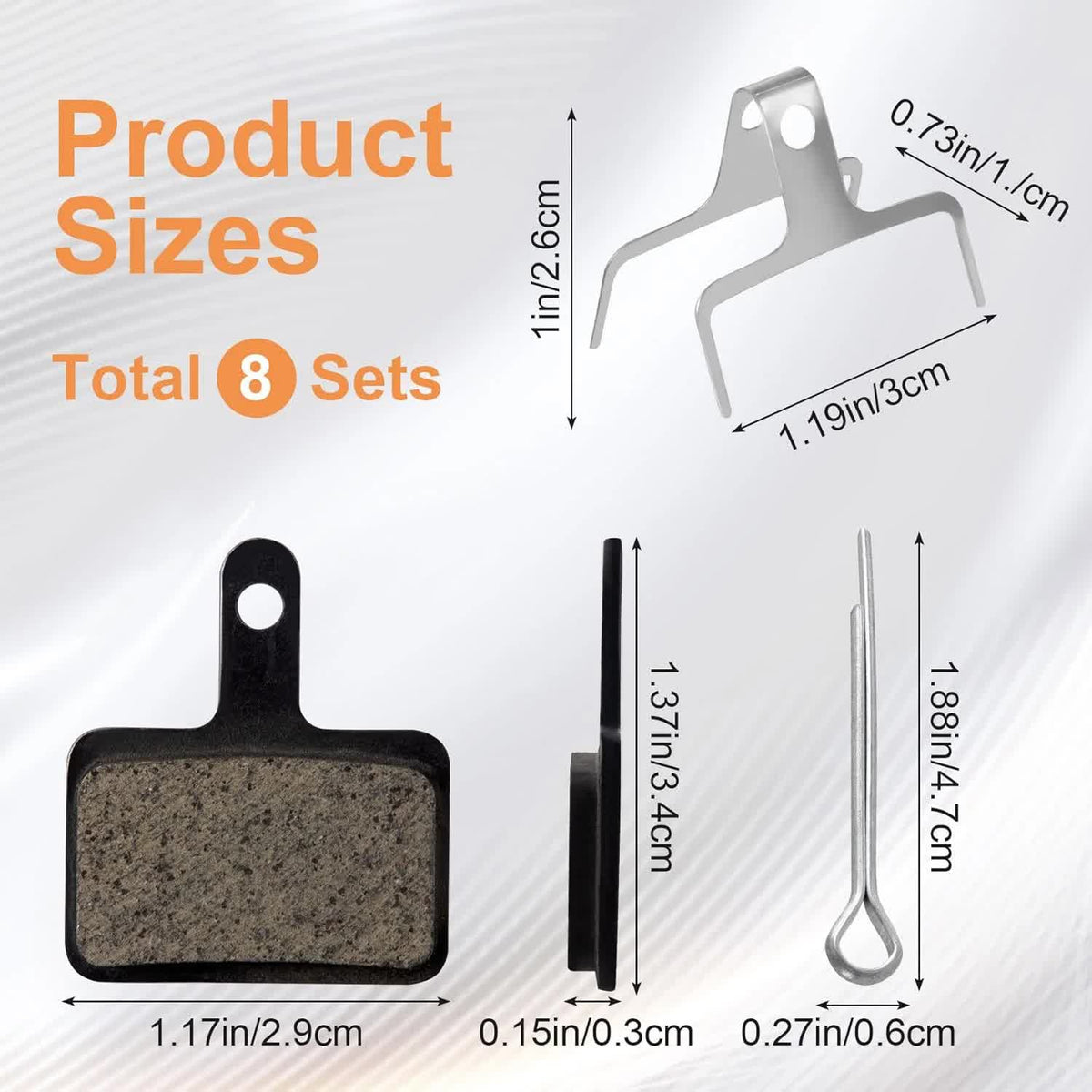 8 Pairs Bike Brake Pads, Bicycle Disc Brake Pads Fit for TRP Hylex Tektro Shimano Deore Br-M575 B01s Mt200 M525 M515 T615 M505 M495 M486 M485, Mountain MTB Ebike Brake Pads Replacement