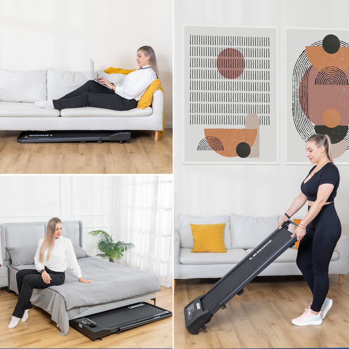 2HP 52cm Walking Pad Treadmill w/ Remote, Foldable Handrail, and Tablet Holder