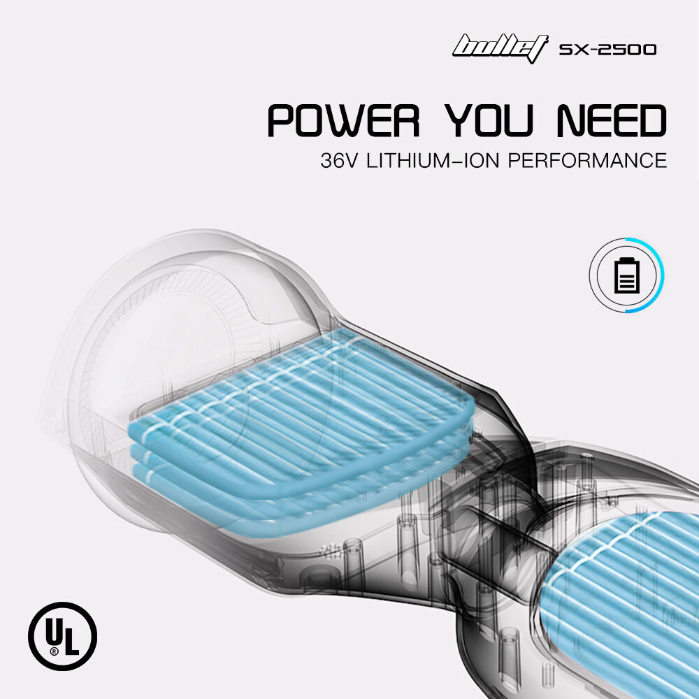 BULLET SX-2500 Hoverboard Scooter, 500W Brushless, UL Certified, AU Compliant, 6.5-inch Off-Road Style Tyres, Superior Self Balancing System, LED Lights, Pink