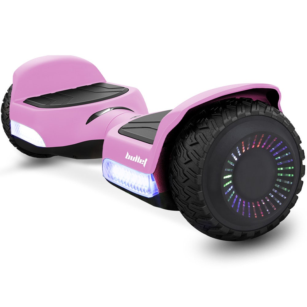 BULLET SX-2500 Hoverboard Scooter, 500W Brushless, UL Certified, AU Compliant, 6.5-inch Off-Road Style Tyres, Superior Self Balancing System, LED Lights, Pink