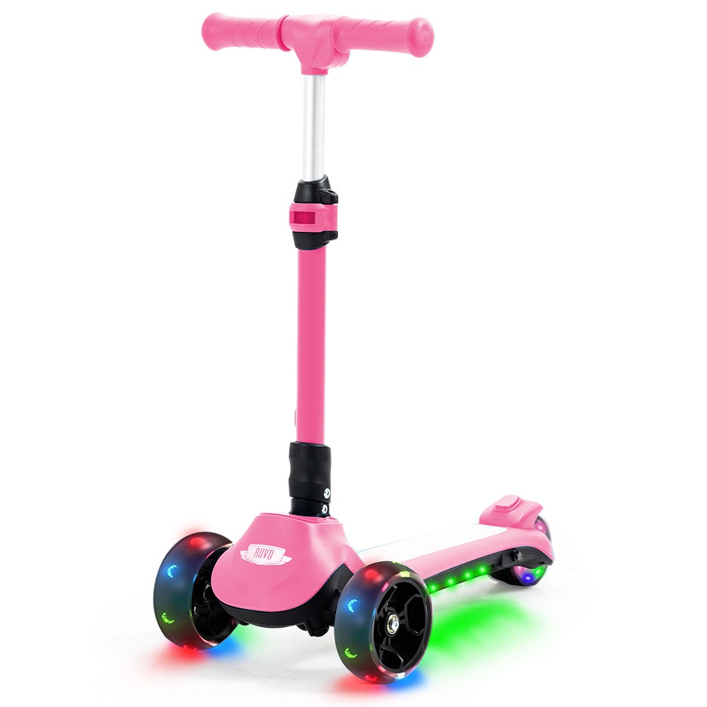ROVO KIDS 3-Wheel Electric Scooter , Ages 3-8, Adjustable Height, AU Compliant, Lithium Battery, Pink