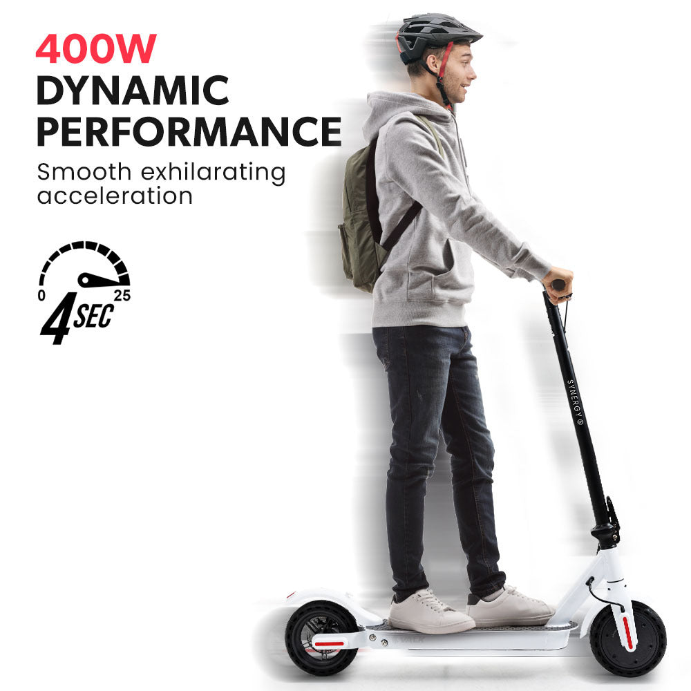 VALK Synergy 5 Electric Scooter, 400W, AU Compliant, Motorised eScooter for Adults, White