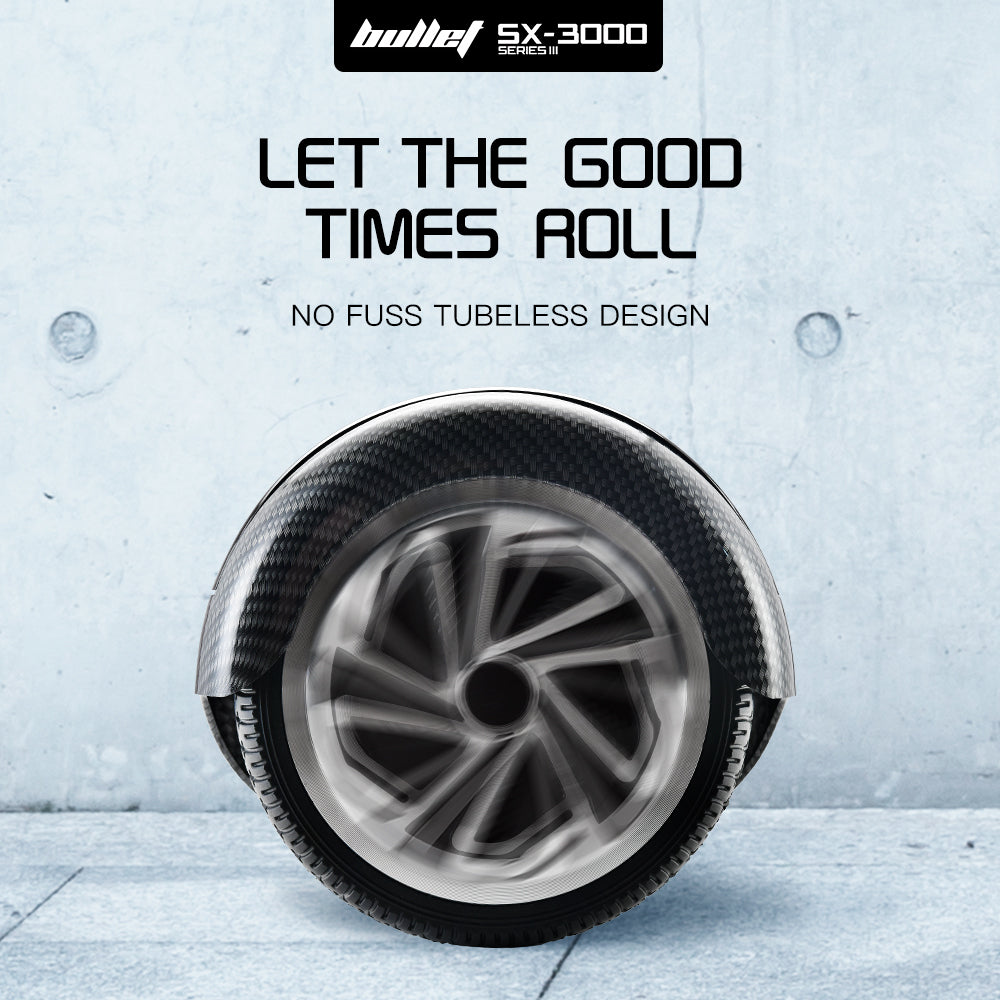BULLET Gen III Hoverboard Scooter, Dual Copper Motors, UL Certified, AU Compliant, 6.5" Wheels, Superior Self Balancing System, LED Lights, Carbon Fiber style