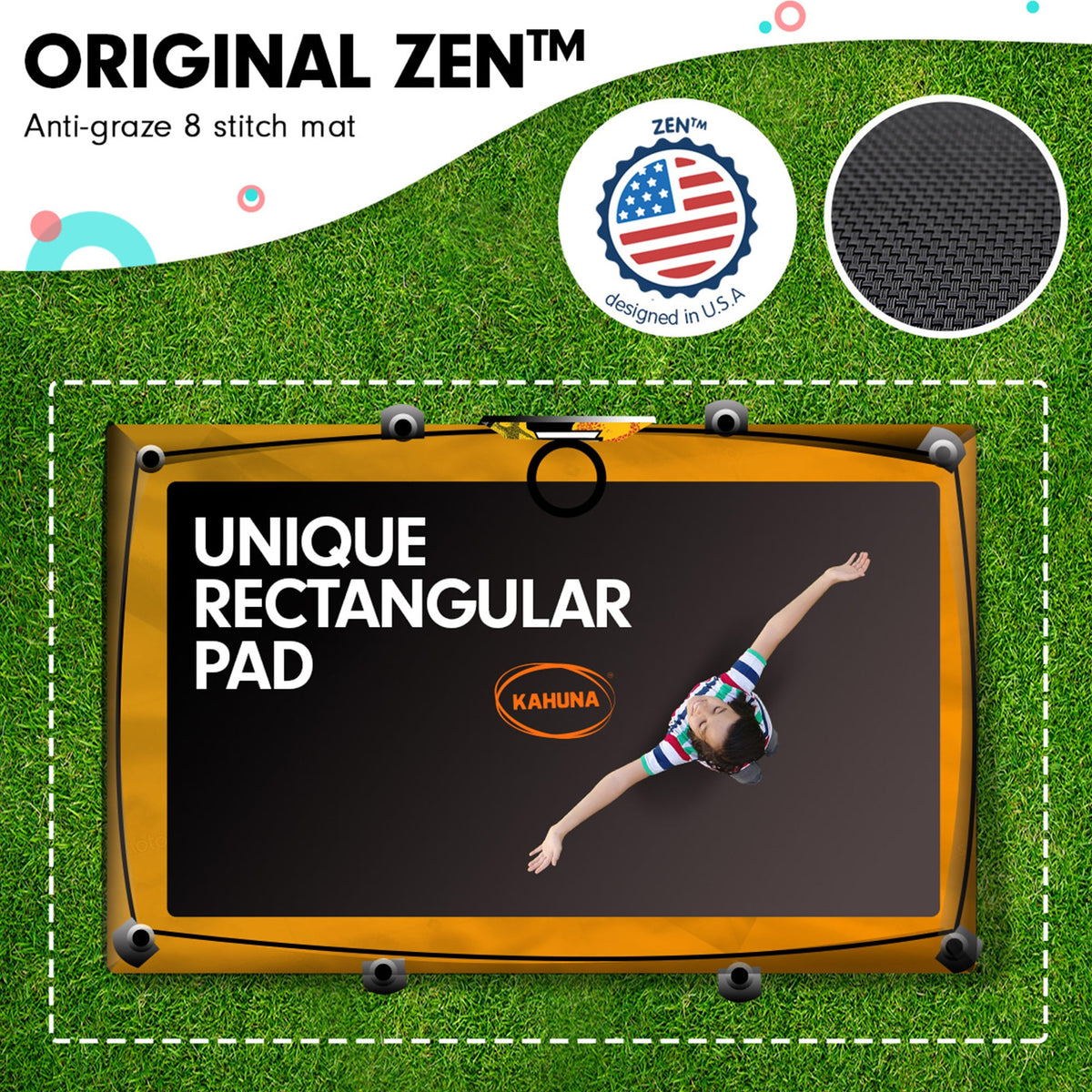 Kahuna 8ft X 11ft Outdoor Rectangular Orange Trampoline with Safety Enclosure.