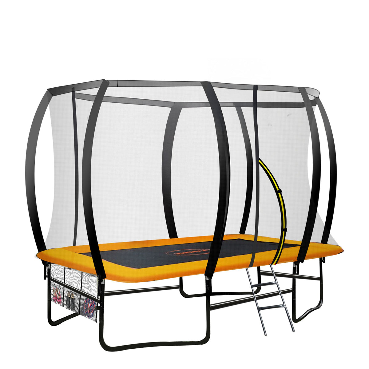 Kahuna 6 Ft X 9 Ft Rectangular Outdoor Trampoline With Basketball Set - Orange