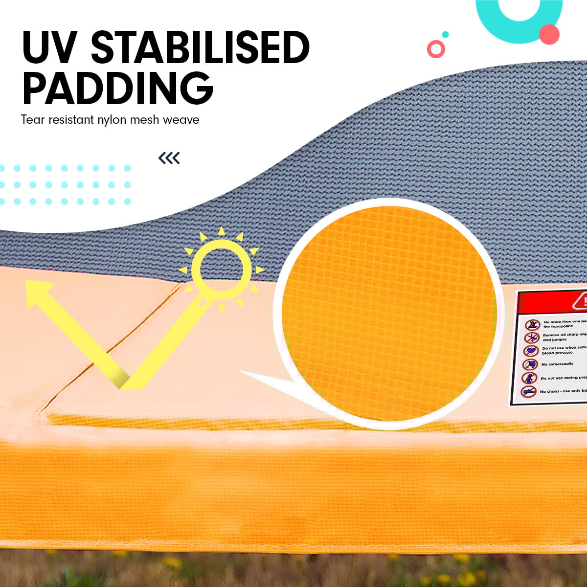 Kahuna 6 ft x 9 ft Rectangular Outdoor Trampoline with Basketball Set Rainbow