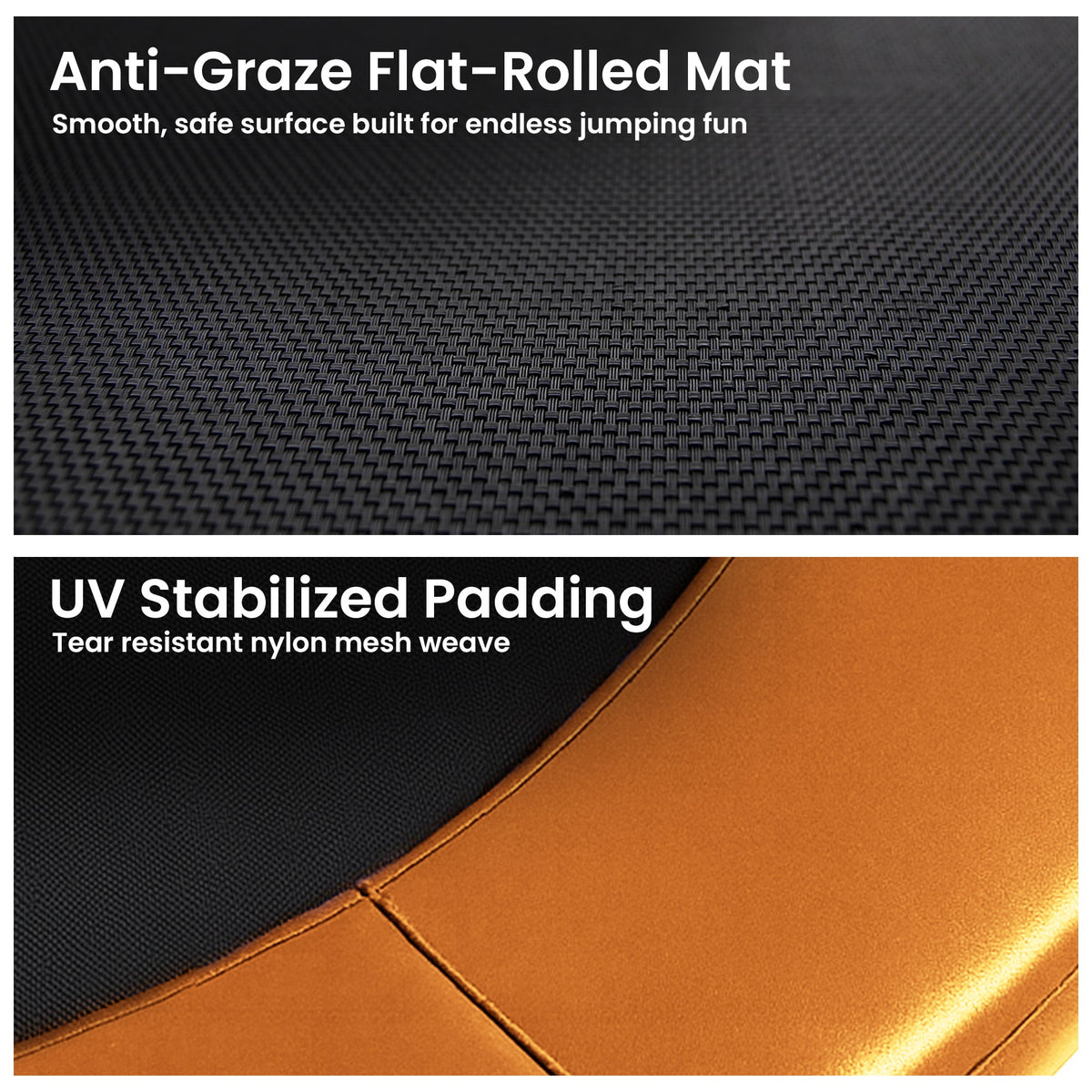 Kahuna 10 ft x 15 ft Oval Outdoor Trampoline w/ Basketball Set Reversible Rainbow & Orange Safety Pad Safety Net Ladder