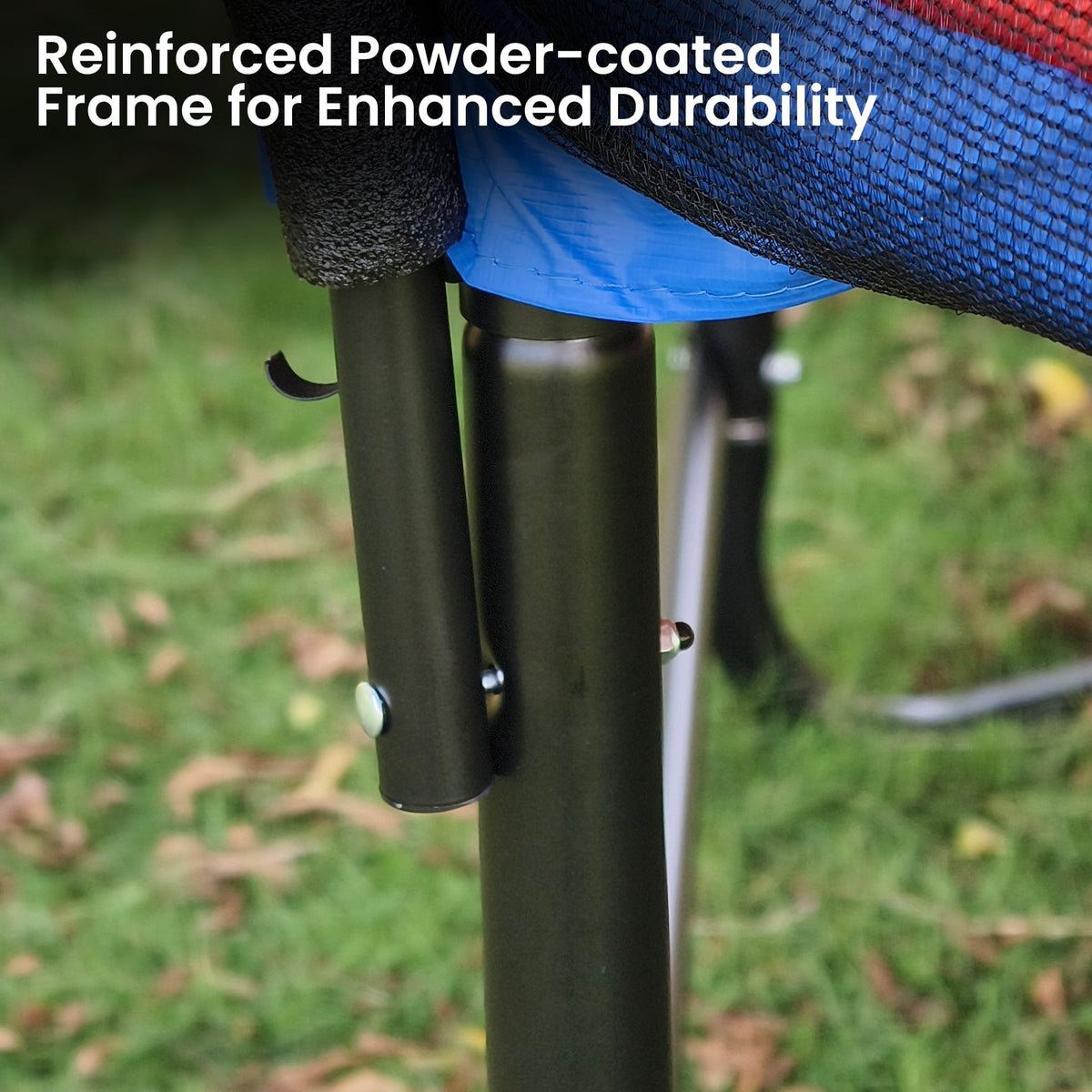 Kahuna 10 ft x 15 ft Oval Outdoor Trampoline w/ Basketball Set Reversible Rainbow & Orange Safety Pad Safety Net Ladder