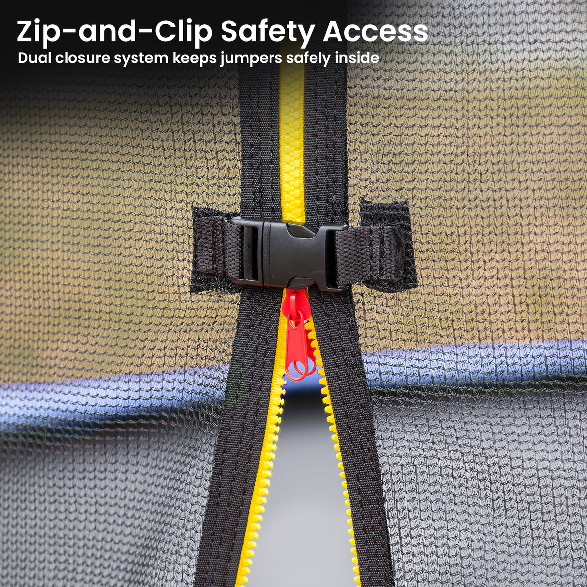 Kahuna 10 ft x 15 ft Oval Outdoor Trampoline L.E.D. Basketball Set Reversible Rainbow & Orange Safety Pad Safety Net Ladder