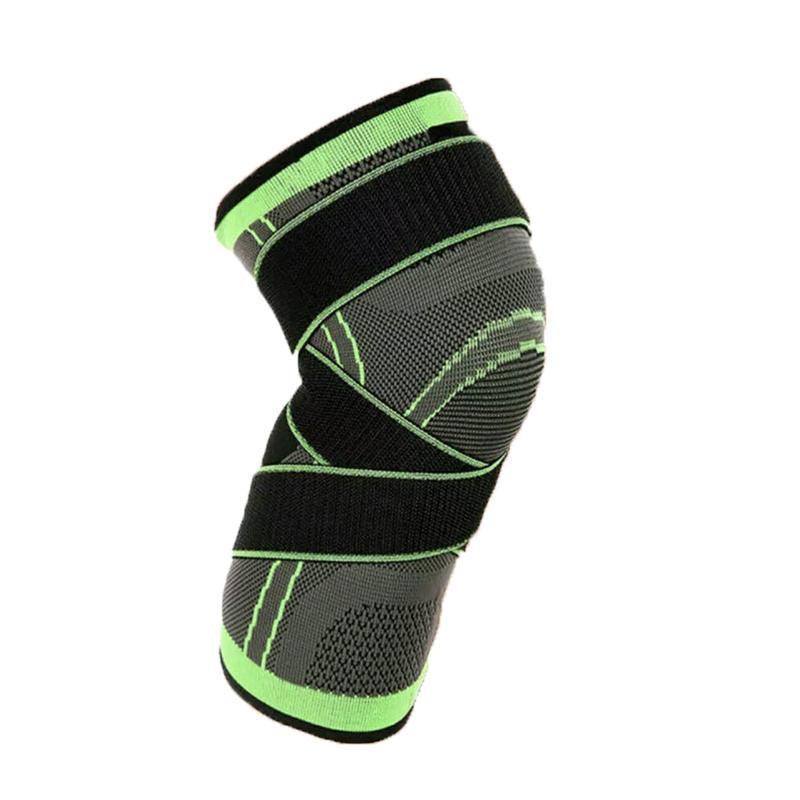 3D Weaving Knee Brace Breathable Sleeve Support Running Jogging Joint Pain Leg Green - Green-XL