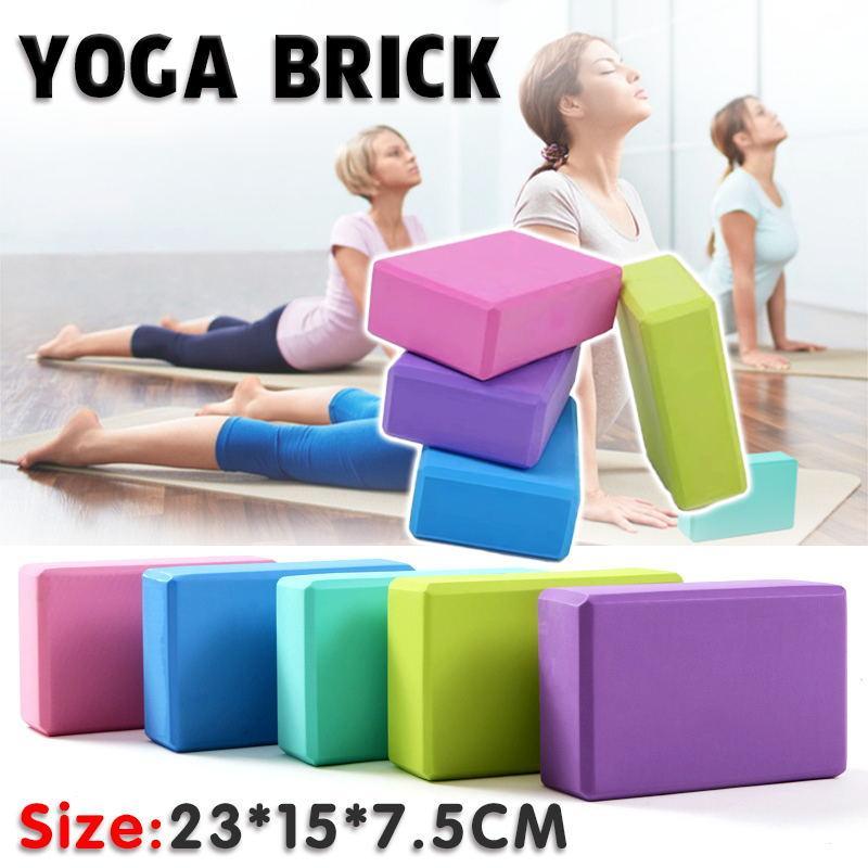 2PCS Yoga Blocks Foam Brick Fitness Exercise Stretch Gym Pilates Tool - Pink
