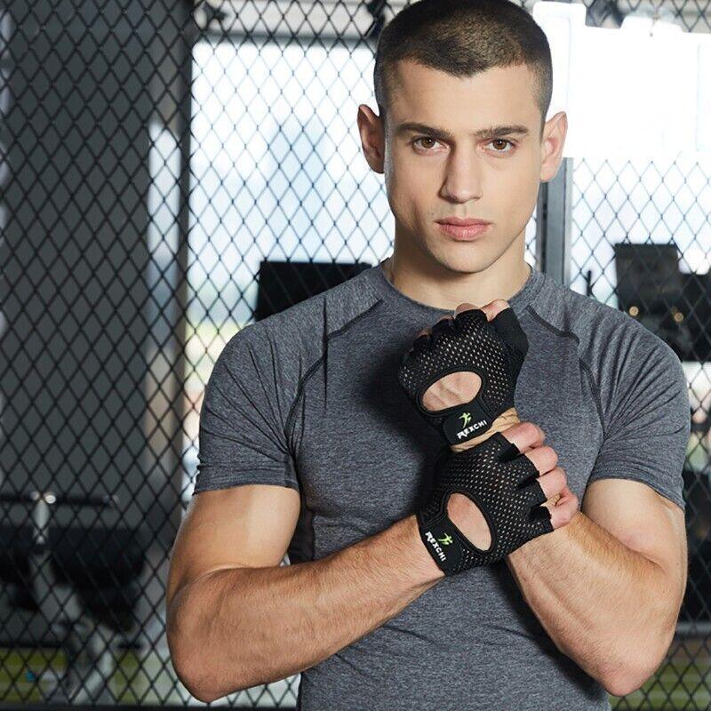 M Size Women Fitness Gym Training Gloves Half Finger Gel Weight Lifting Workout Gloves - Pink