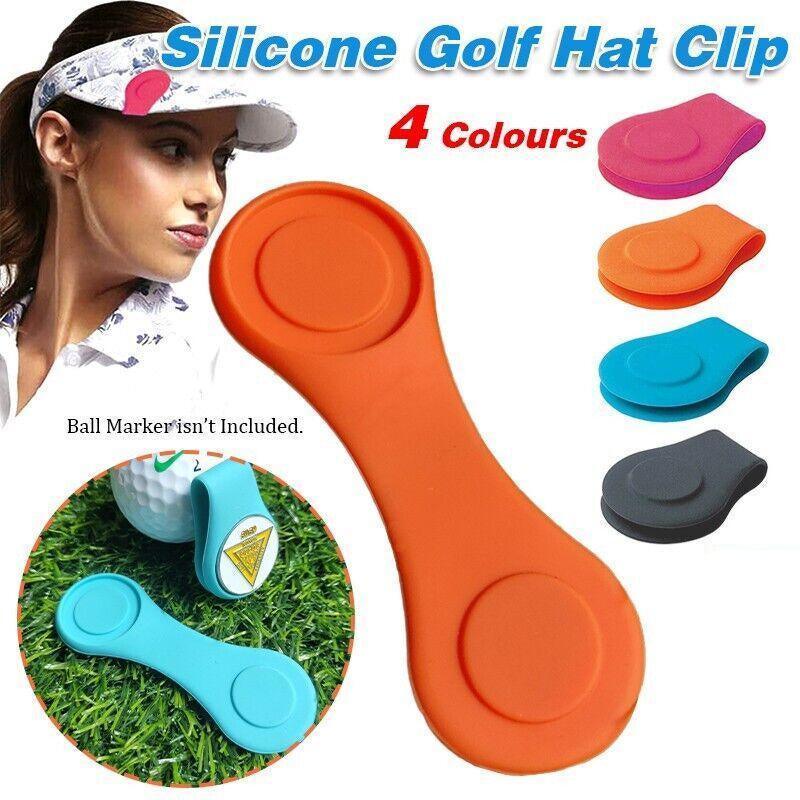 1Pc Silicone Golf Hat Clip Ball Marker Holder with Secure Attachment Design - Black
