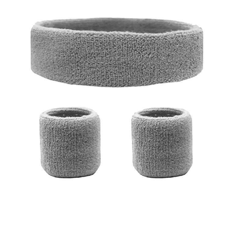 Wristbands Headband Sweatbands Sweat Band For Sport Tennis Badminton Yoga Cotton - Blue