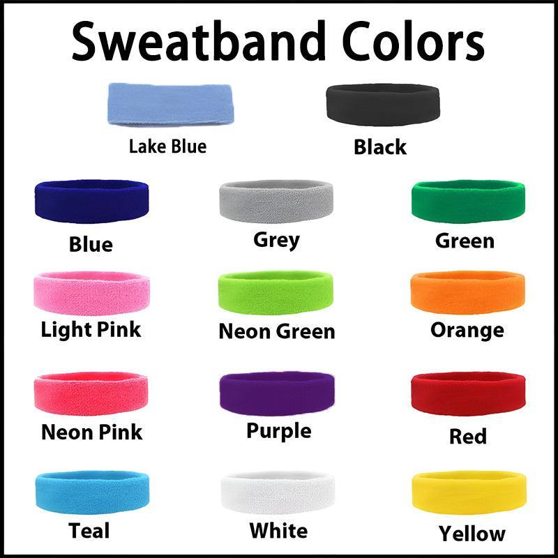 Wristbands Headband Sweatbands Sweat Band For Sport Tennis Badminton Yoga Cotton - Green