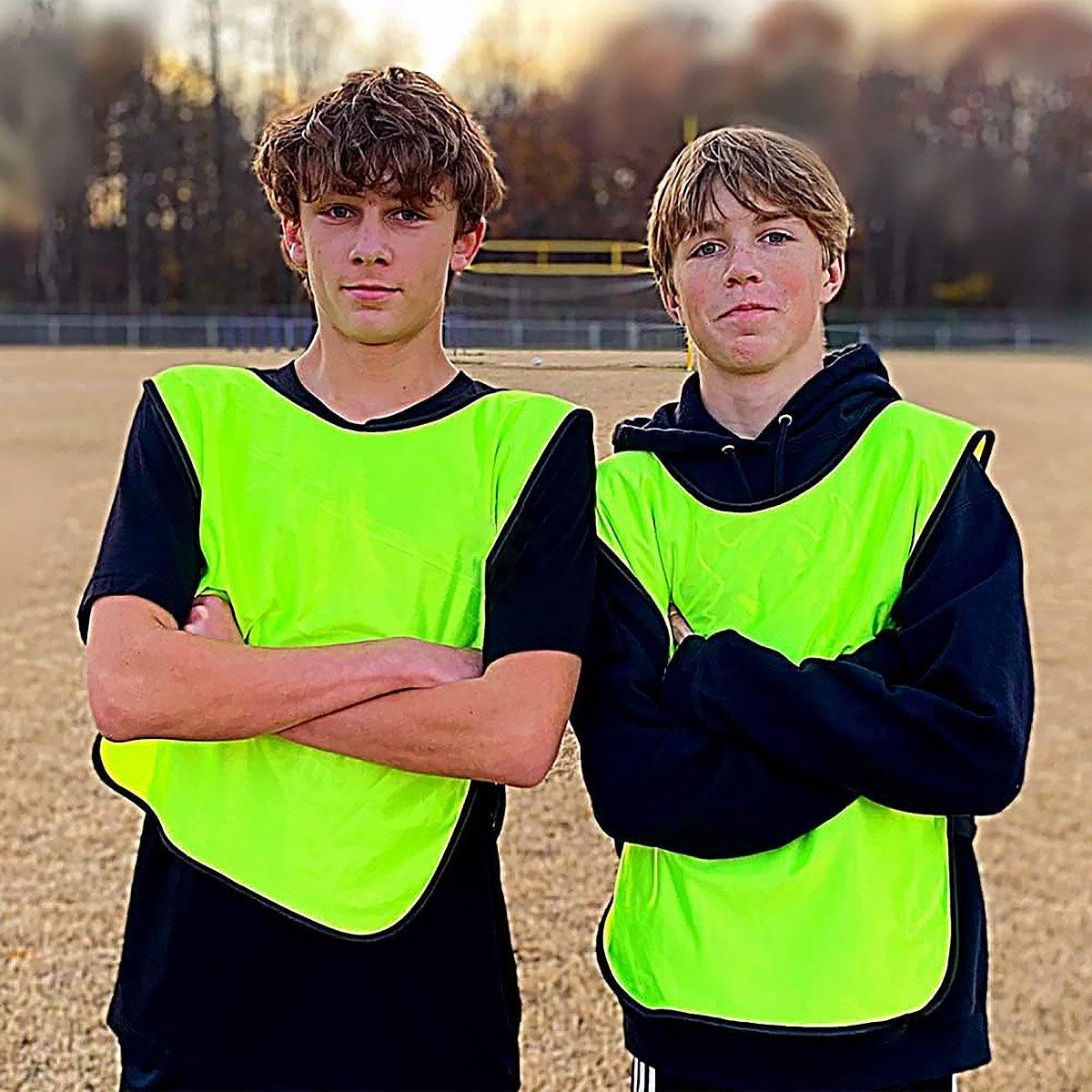 6X Sports Training Bibs Soccer Vests Group Team Bibs Basketball Cricket Football - Grass Green-L