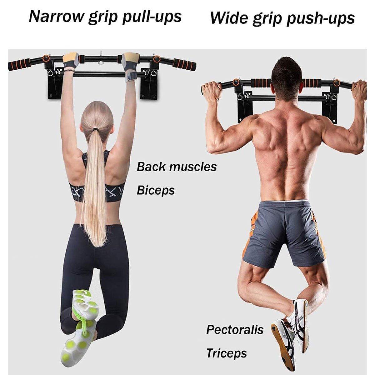 Wall Mounted Pull Chin Up Bar Home Gym Training Workout Dip Bar Exercise Fitness