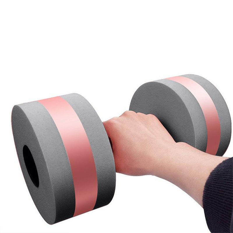 Water Dumbbell Aquatic Exercise Dumbell Water Aerobics Workouts Barbell - Grey-Pink
