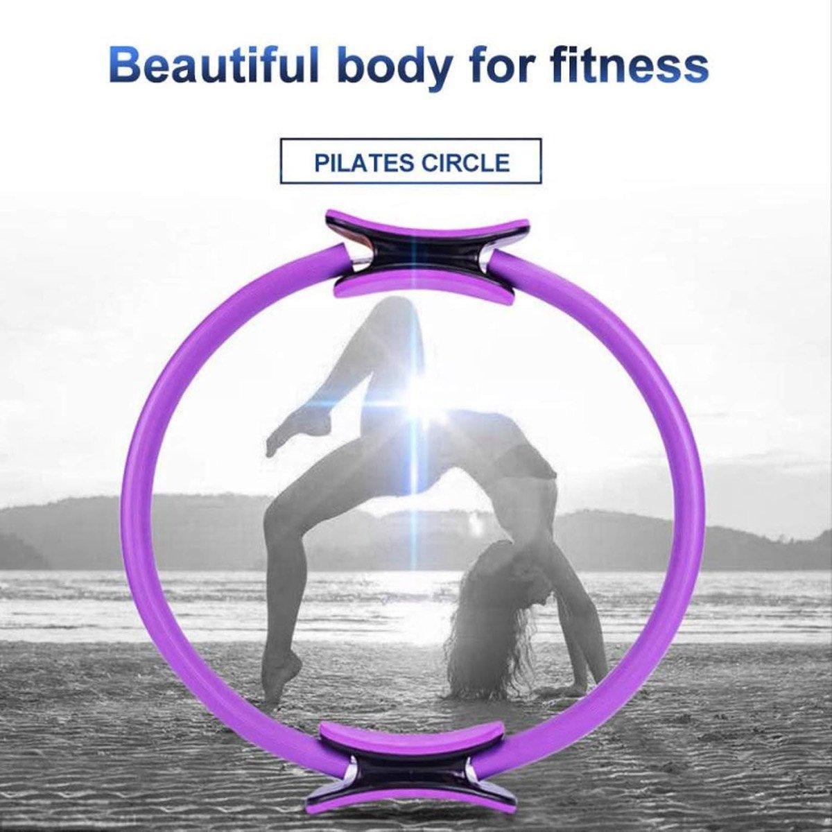 6 Colours Pilates Yoga Ring Magic Circle Fitness Equipment for Toning Slim Legs - Grey