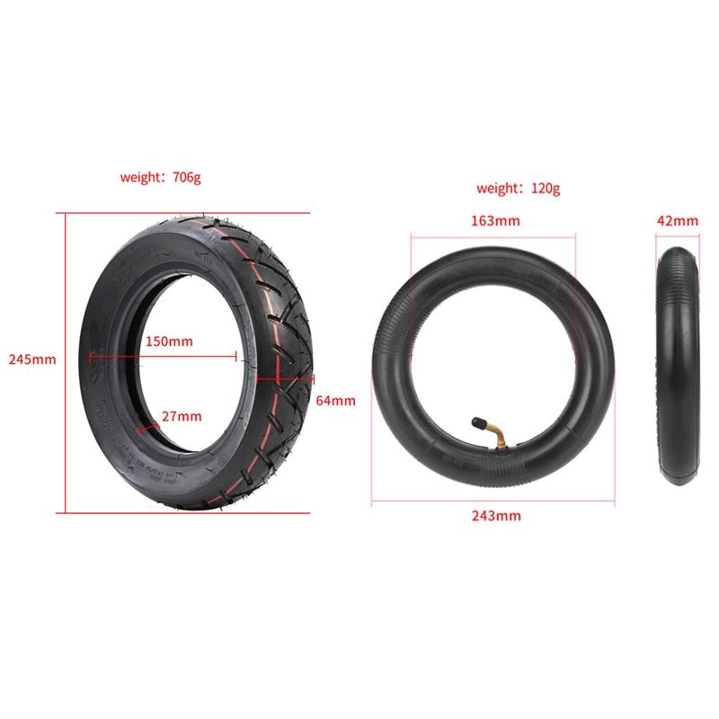 Upgrade your Ninebot Max G30 Scooter with 10x2.5 Inflatable Tire Kit - Black