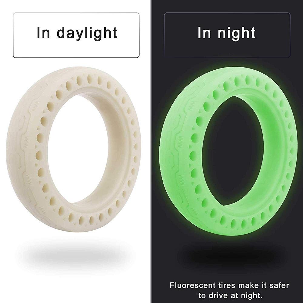 8.5 Inch Shock-absorbing Honeycomb Solid Tire for Xiaomi Mijia M365 - Fluorescent Pattern - Fluorescent Green