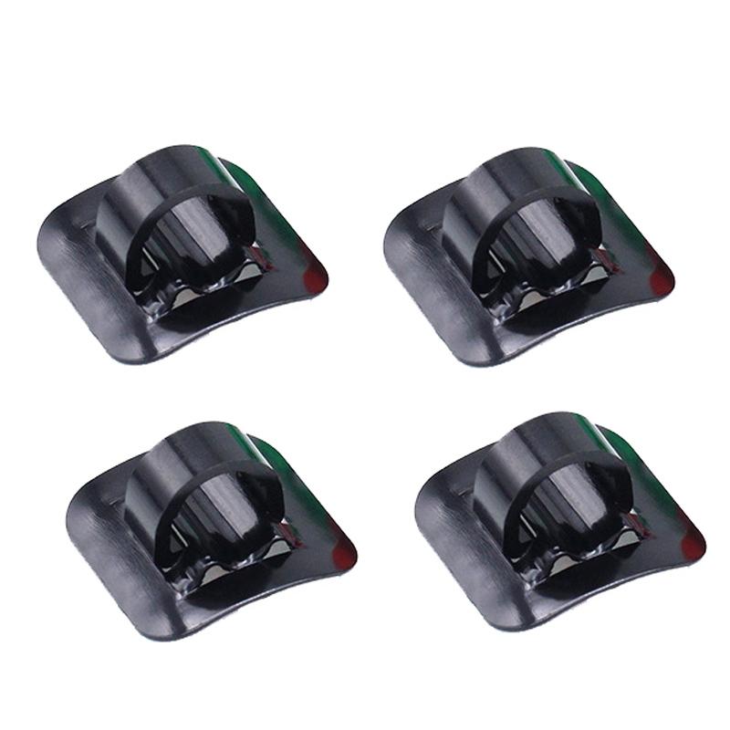 4-Piece Bike Hose Line Guide Adhesive C Buckle Aluminum Alloy Style - Red